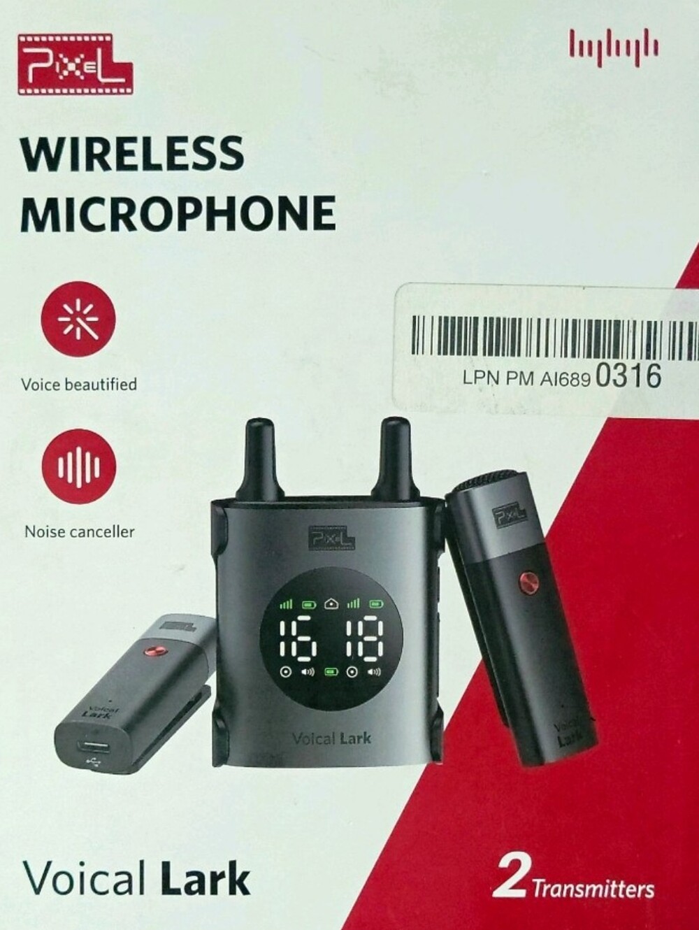 Pixel Voical Lark 2-Person Wireless Microphone System Open Box*